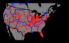 Disribution of Faunmap sites