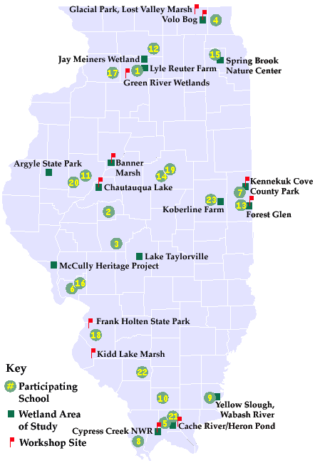 - Location of Partner Schools and Workshop Sites-